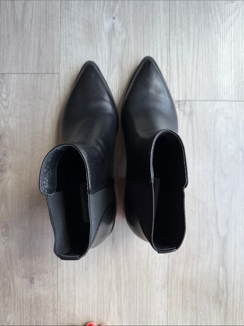 Steve Madden Black Pointed Toe Ankle Booties